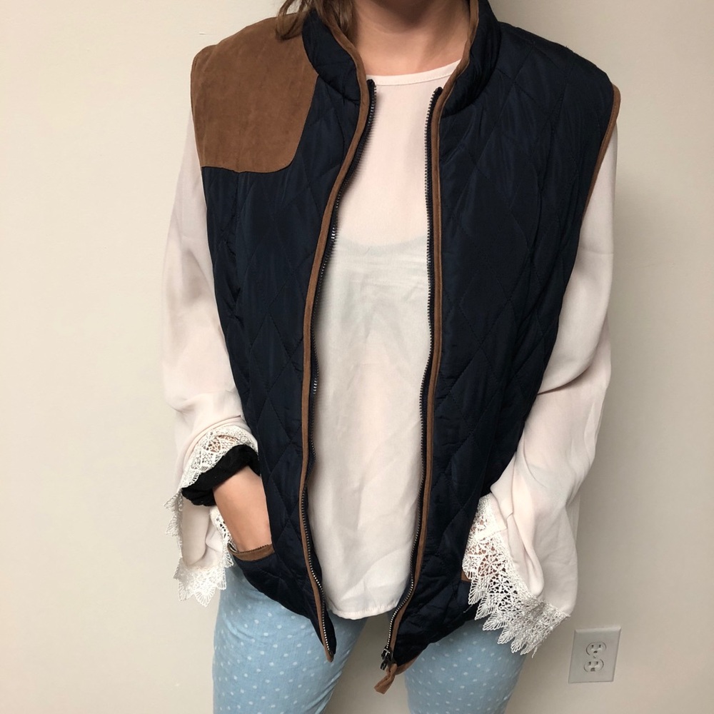 Navy/Brown vest